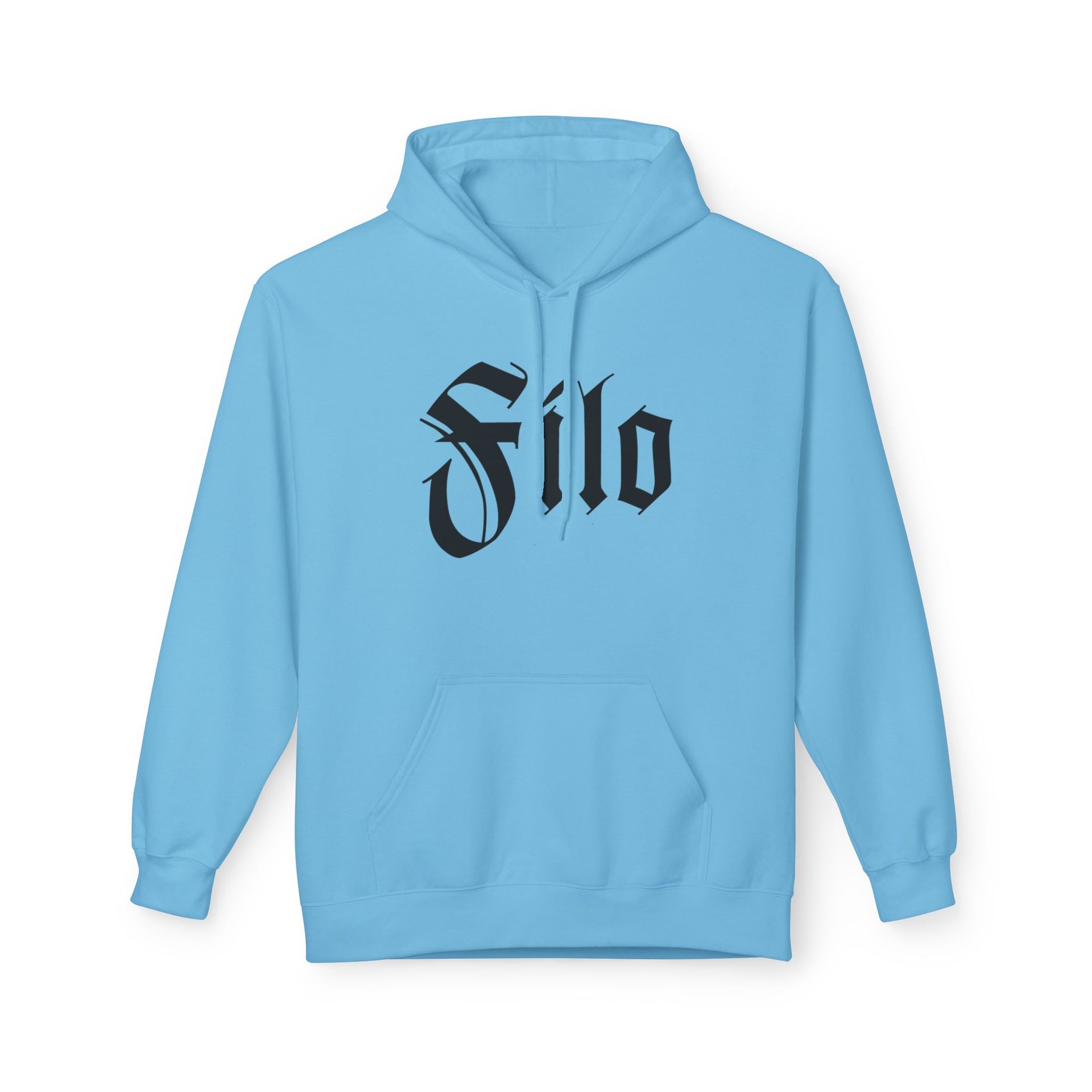 Filo Gothic Script Hoodie – Vintage Blackletter Logo Pullover