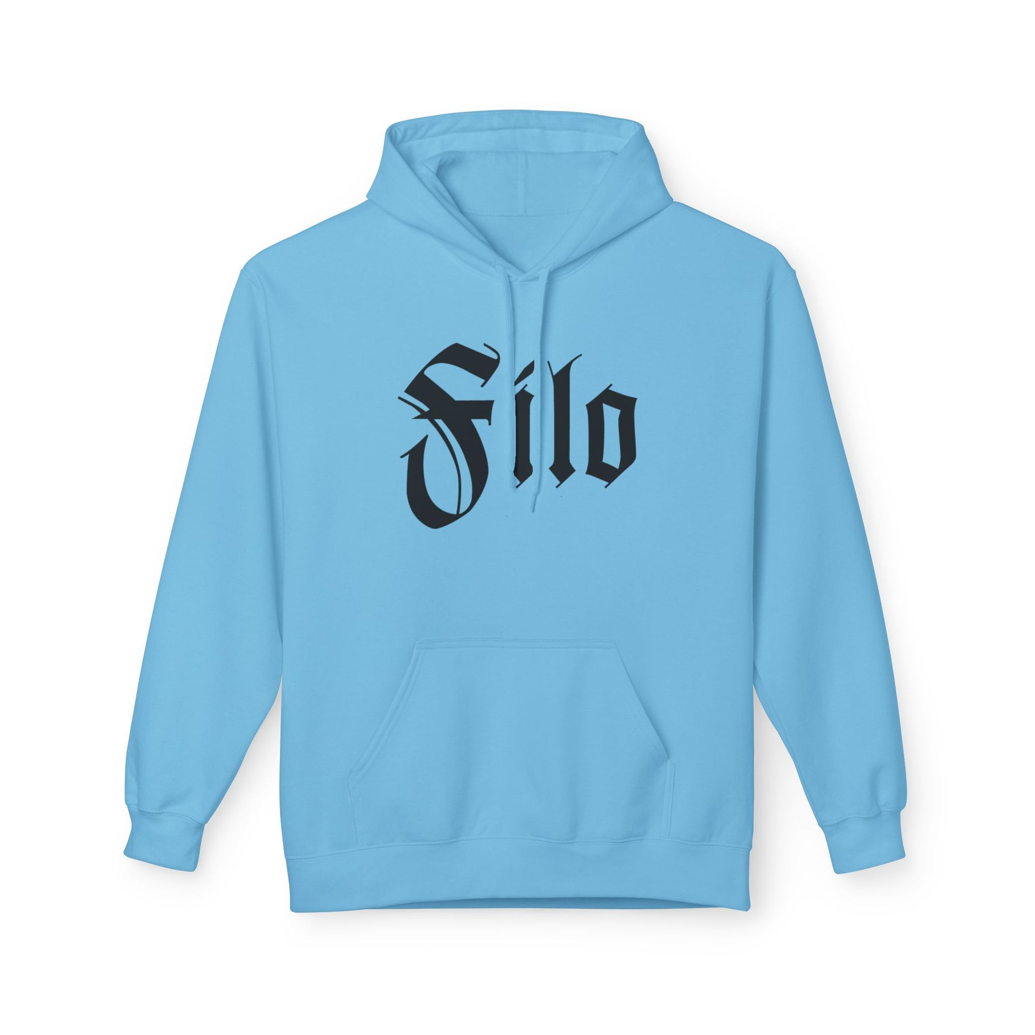 Filo Gothic Script Hoodie – Vintage Blackletter Logo Pullover