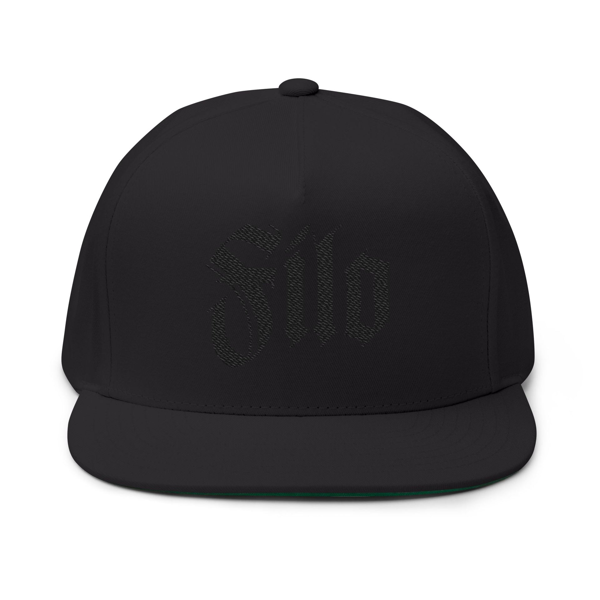 Embroidered Flat Bill Cap — Gothic 'Filo' Logo Snapback