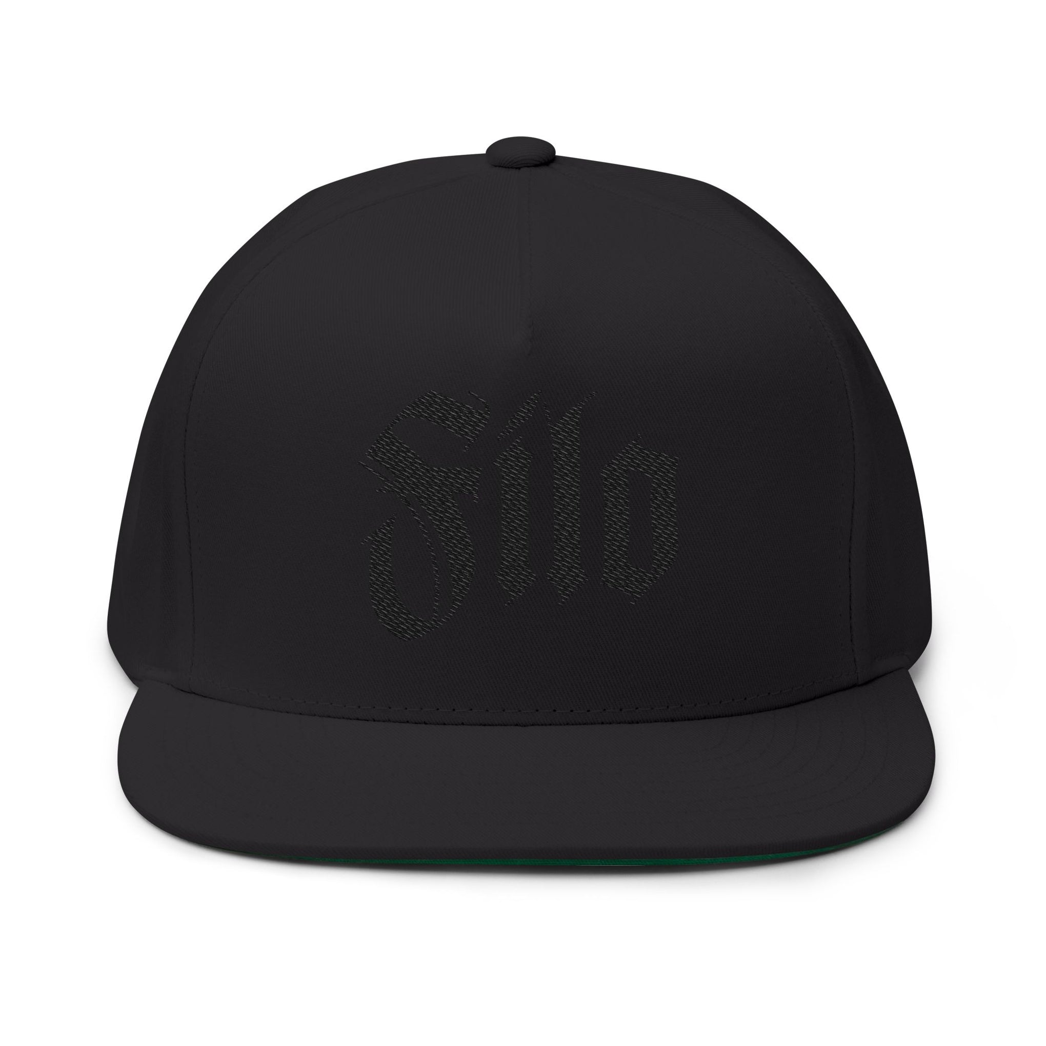 Embroidered Flat Bill Cap — Gothic 'Filo' Logo Snapback