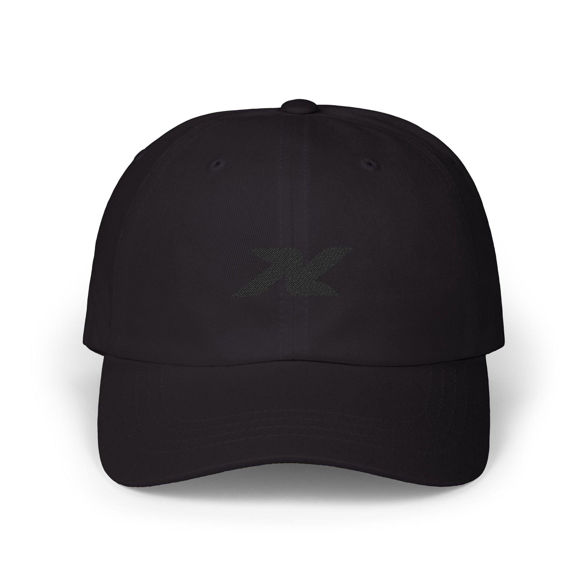 Dad Cap — Minimal Black 'X' Embroidered Logo