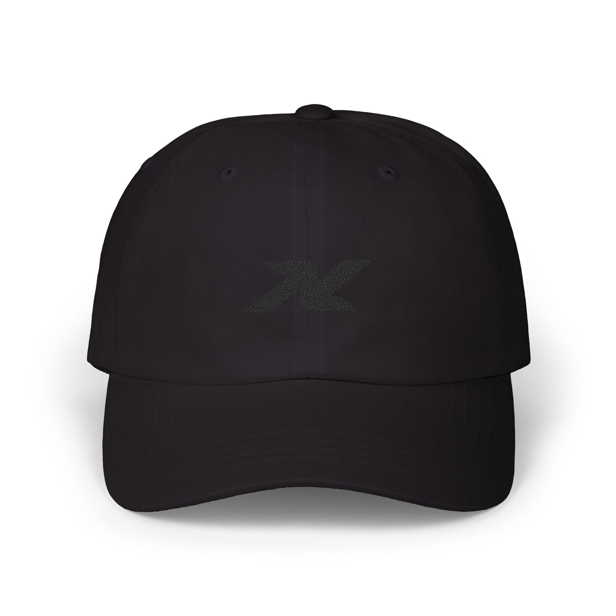Dad Cap — Minimal Black 'X' Embroidered Logo