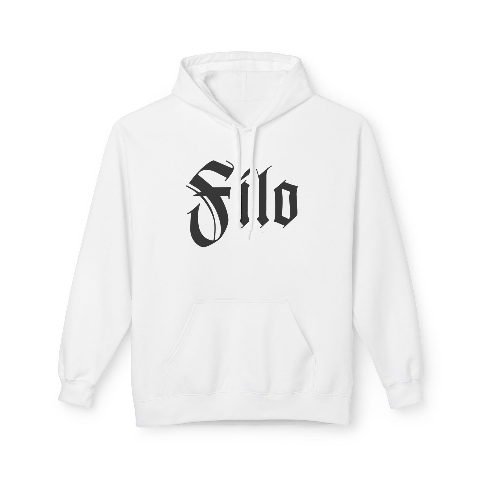 Filo Gothic Script Hoodie – Vintage Blackletter Logo Pullover