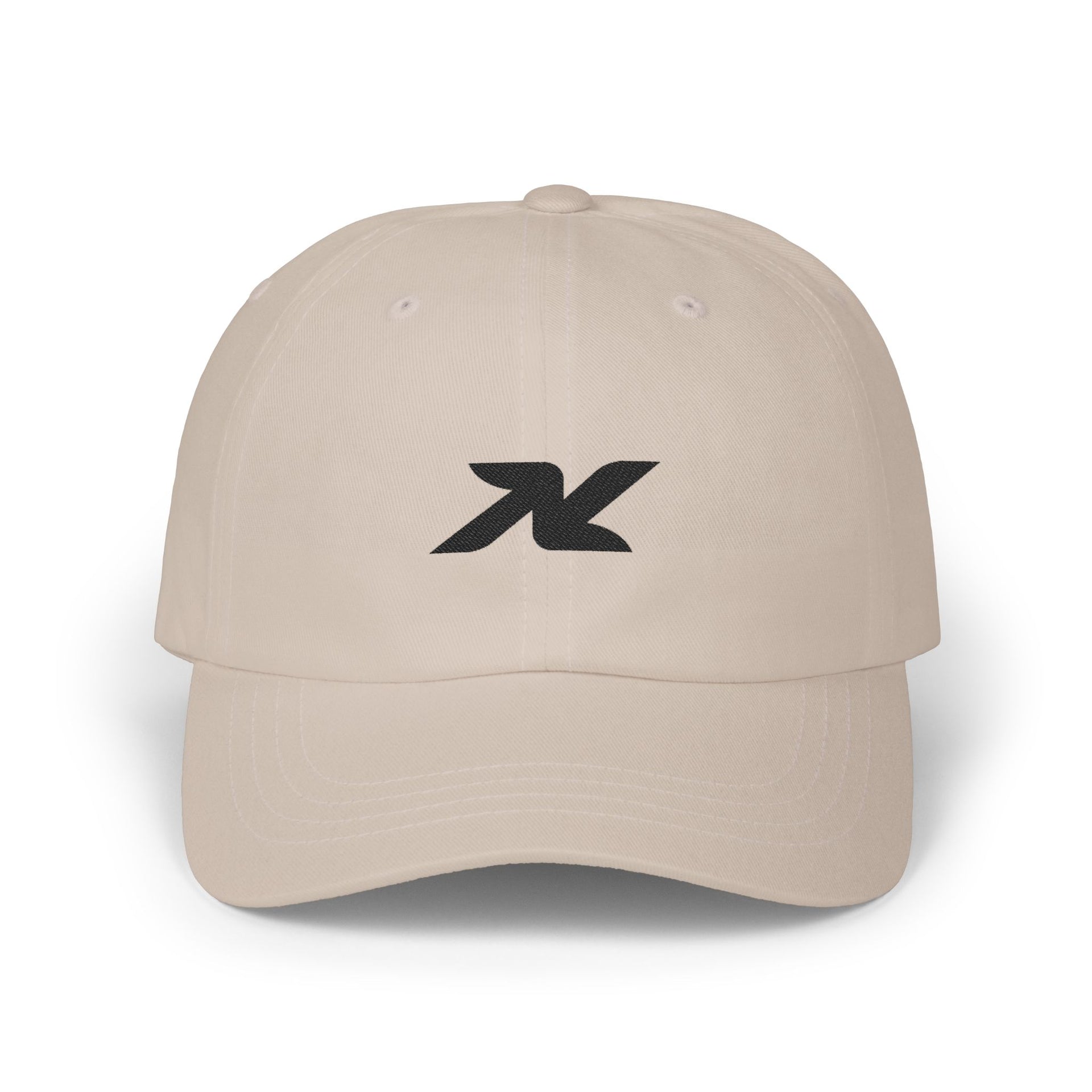 Dad Cap — Minimal Black 'X' Embroidered Logo