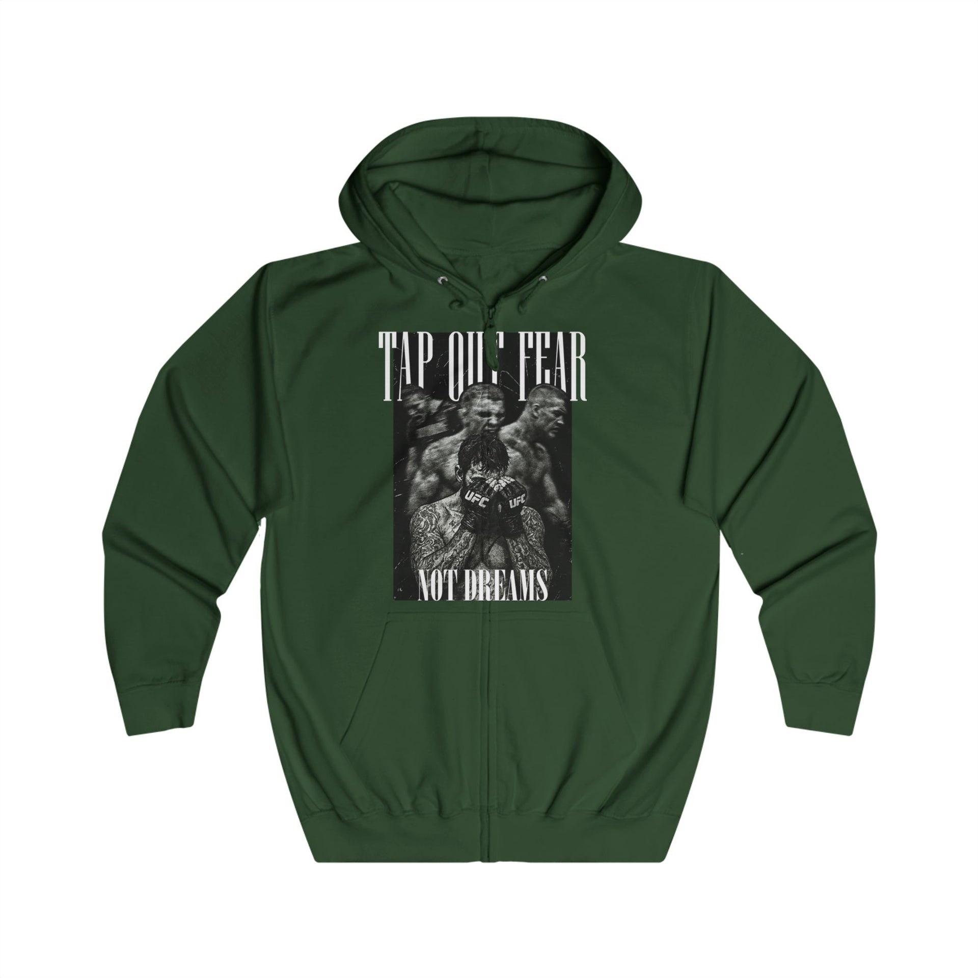 Hoodie — Gothic Statue "Not Broken" Graphic Zip-Up