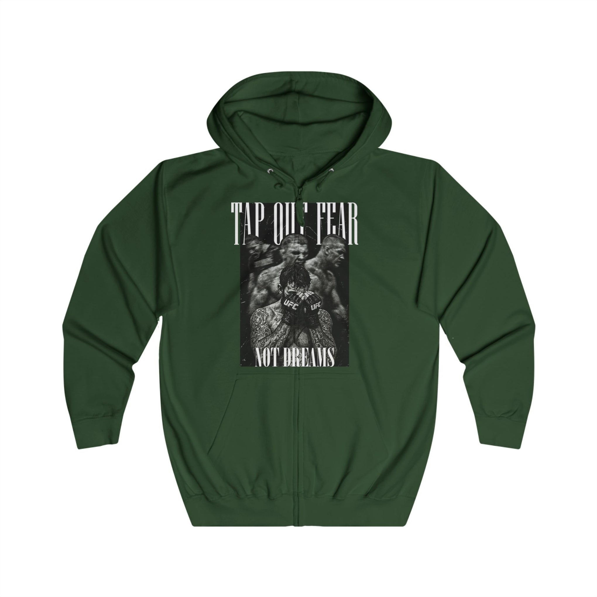 Hoodie — Gothic Statue "Not Broken" Graphic Zip-Up