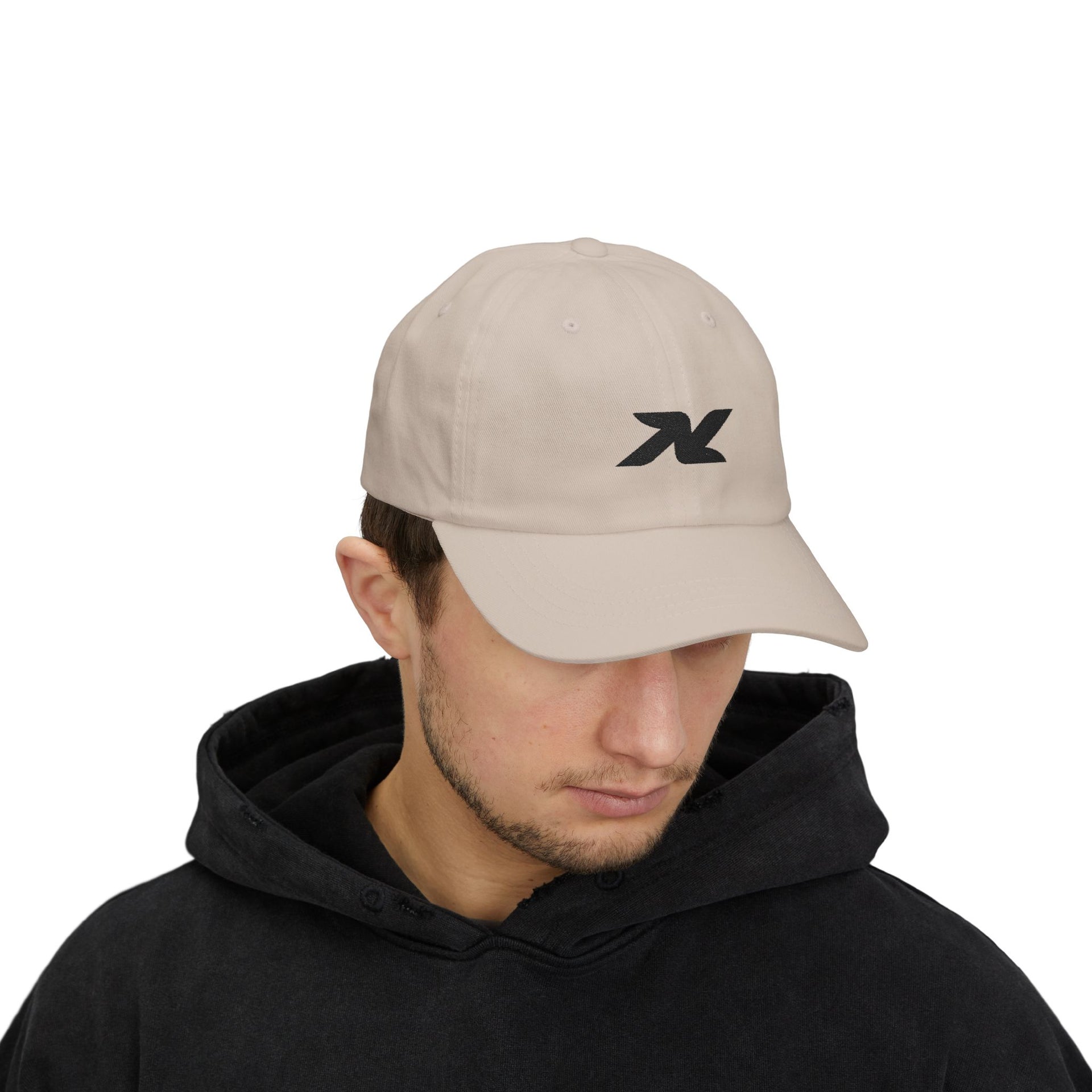 Dad Cap — Minimal Black 'X' Embroidered Logo