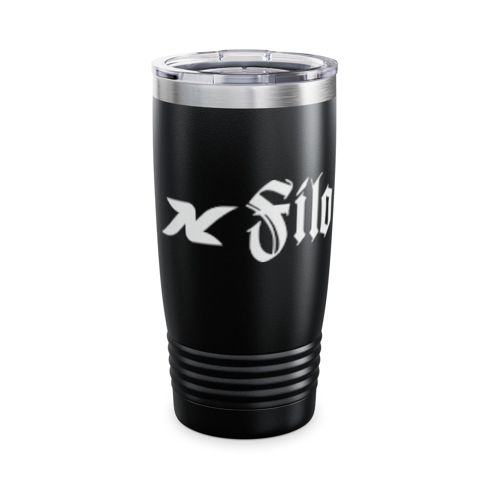 20oz Ringneck Tumbler – Black Gothic Script Travel Mug