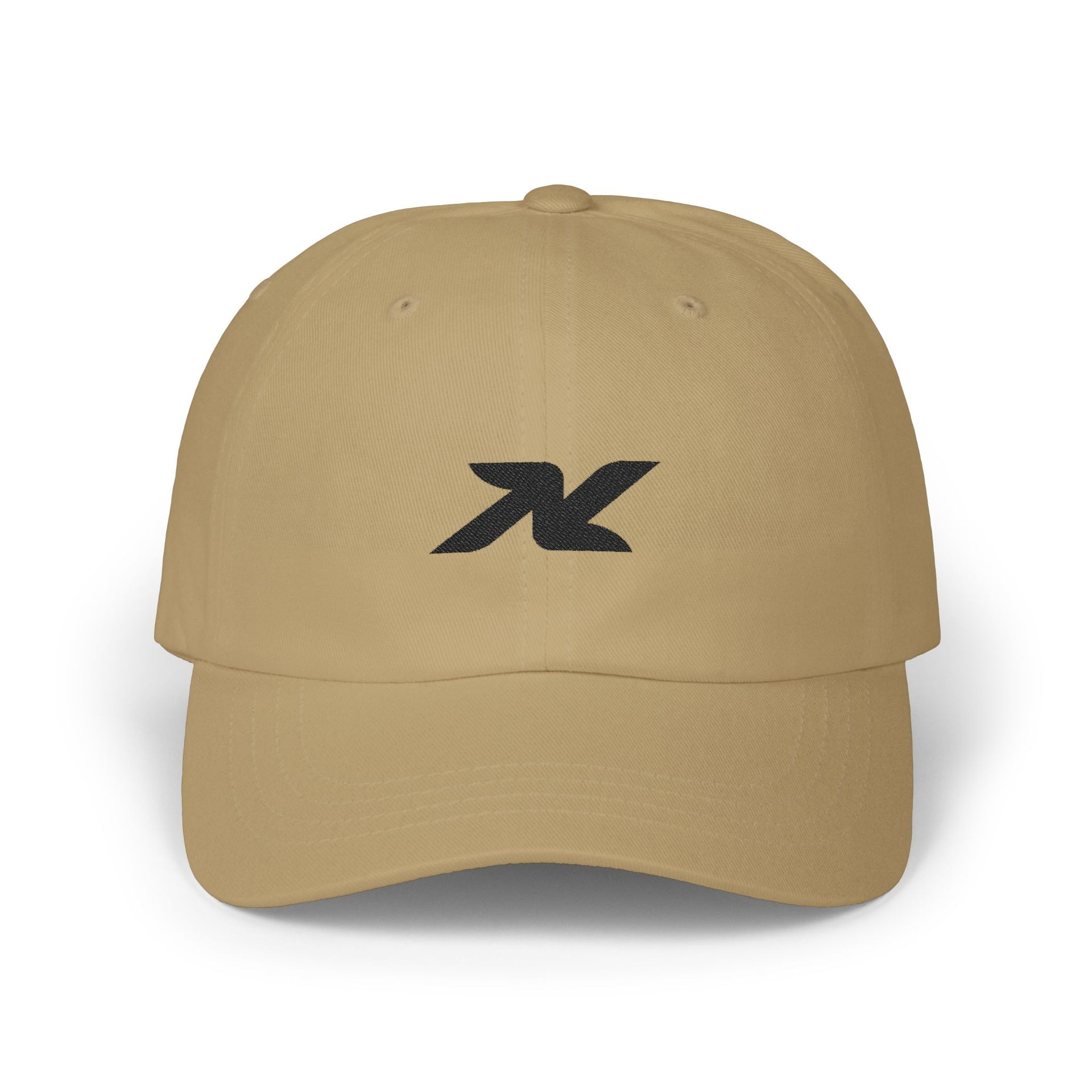 Dad Cap — Minimal Black 'X' Embroidered Logo