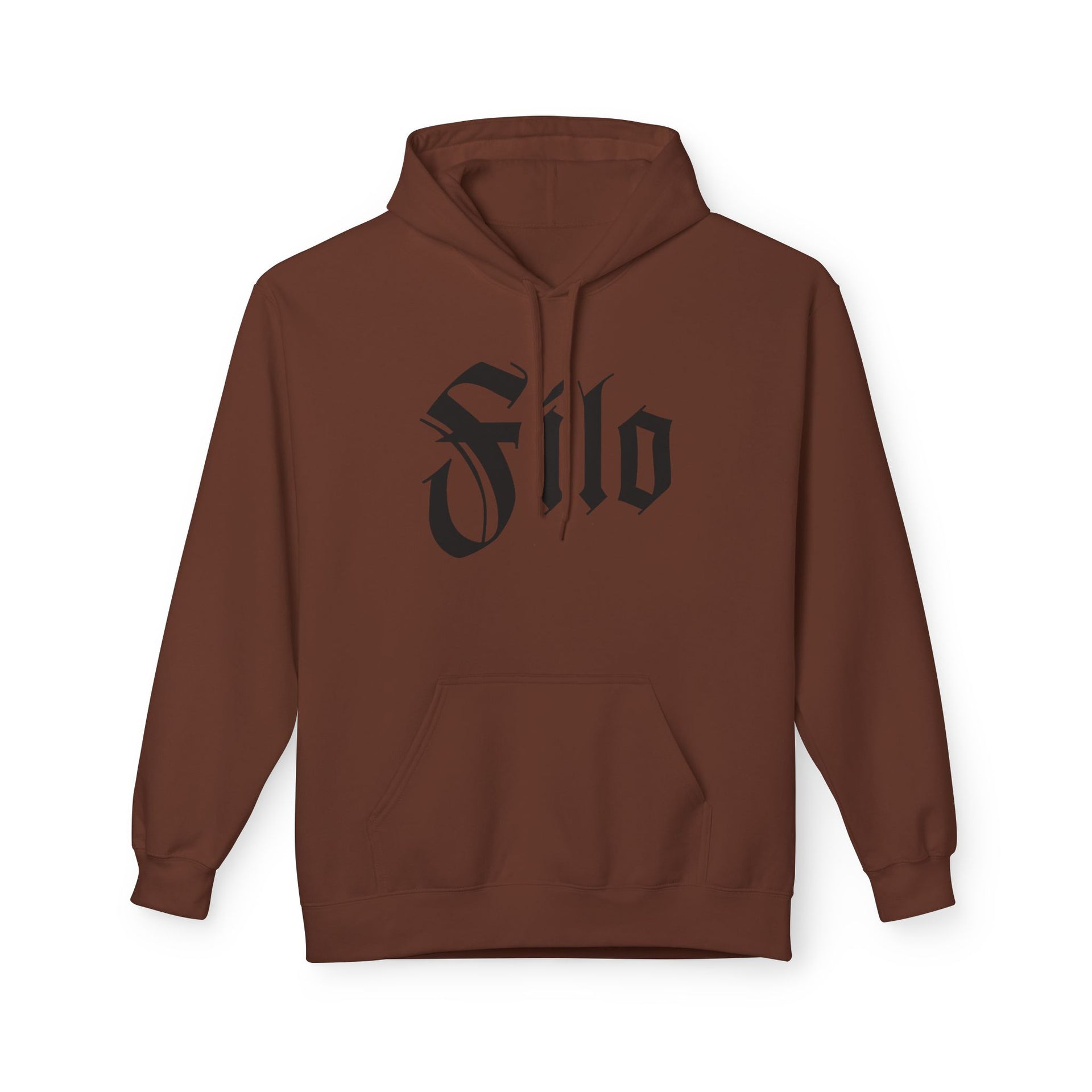Filo Gothic Script Hoodie – Vintage Blackletter Logo Pullover