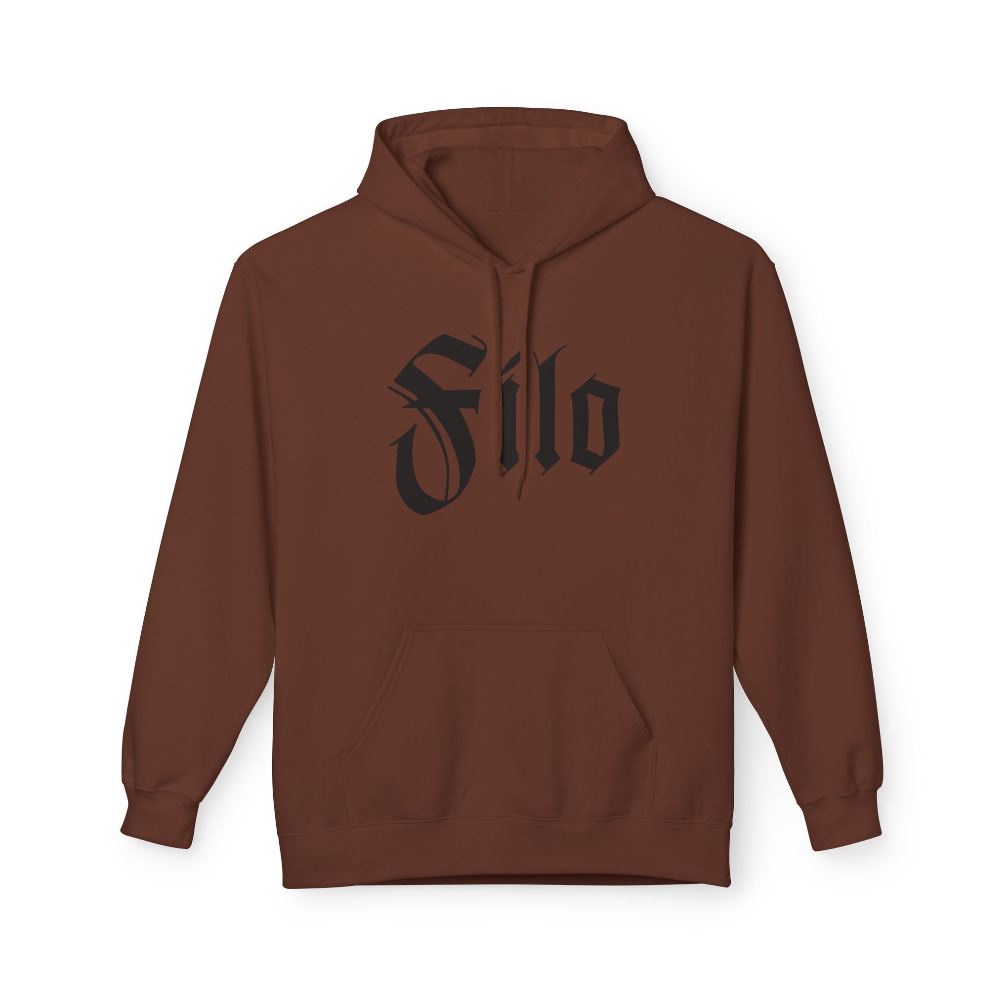 Filo Gothic Script Hoodie – Vintage Blackletter Logo Pullover