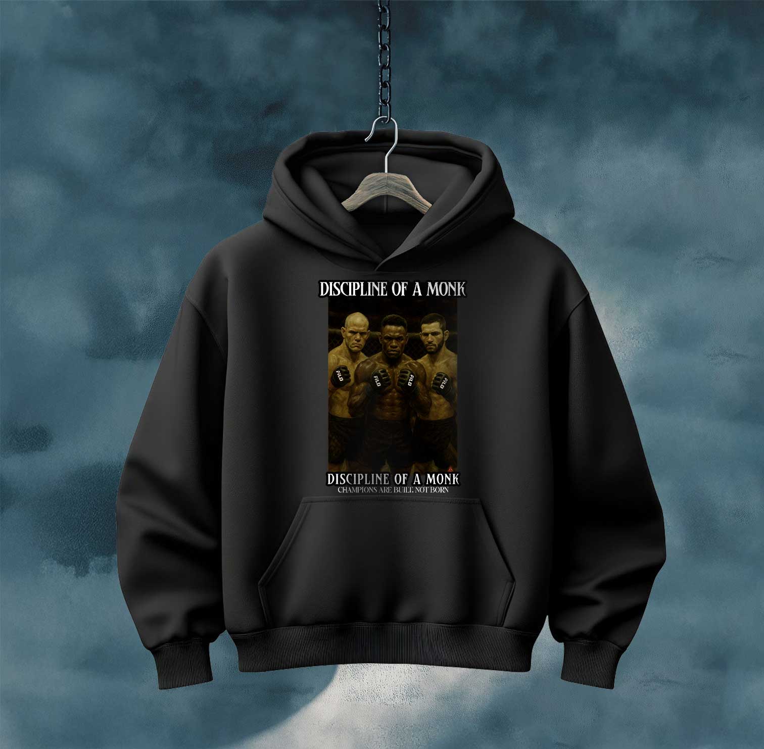 Discipline & A Mind Zip Hoodie — Vintage Boxing Motivational Graphic