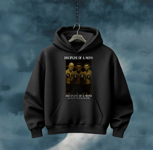 Discipline & A Mind Zip Hoodie — Vintage Boxing Motivational Graphic
