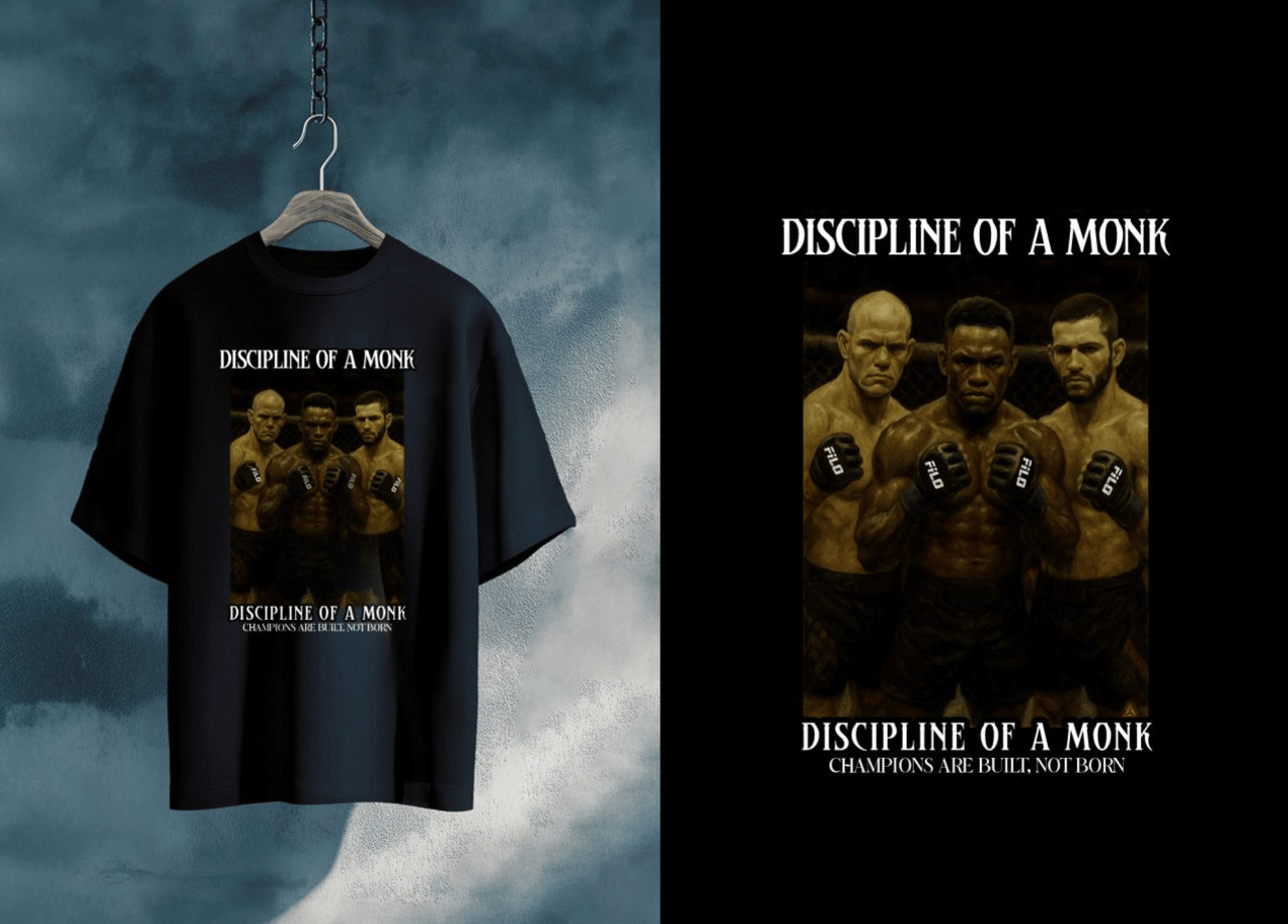 Discipline of a Monk T-Shirt — Vintage Boxing Trio Graphic Tee