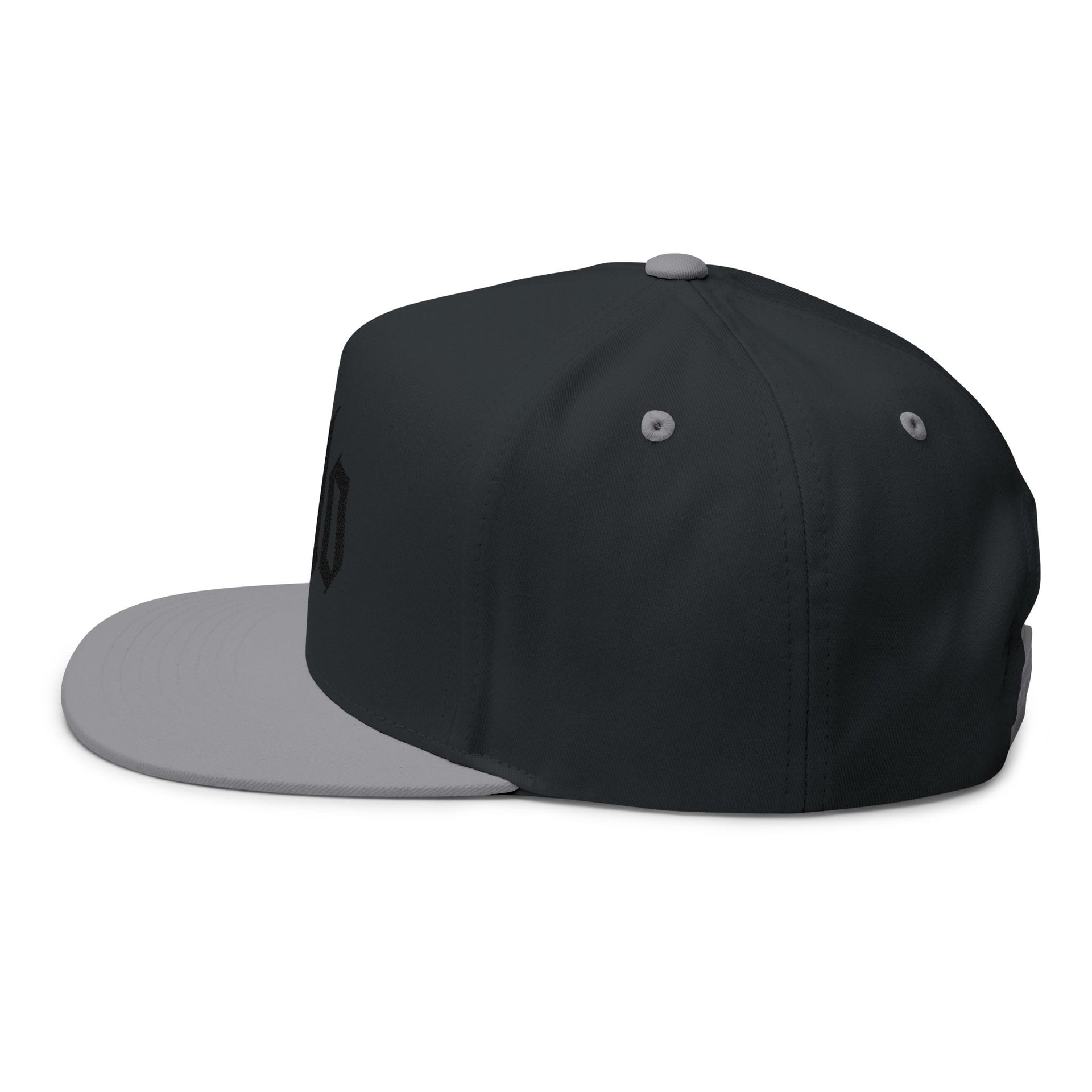 Embroidered Flat Bill Cap — Gothic 'Filo' Logo Snapback