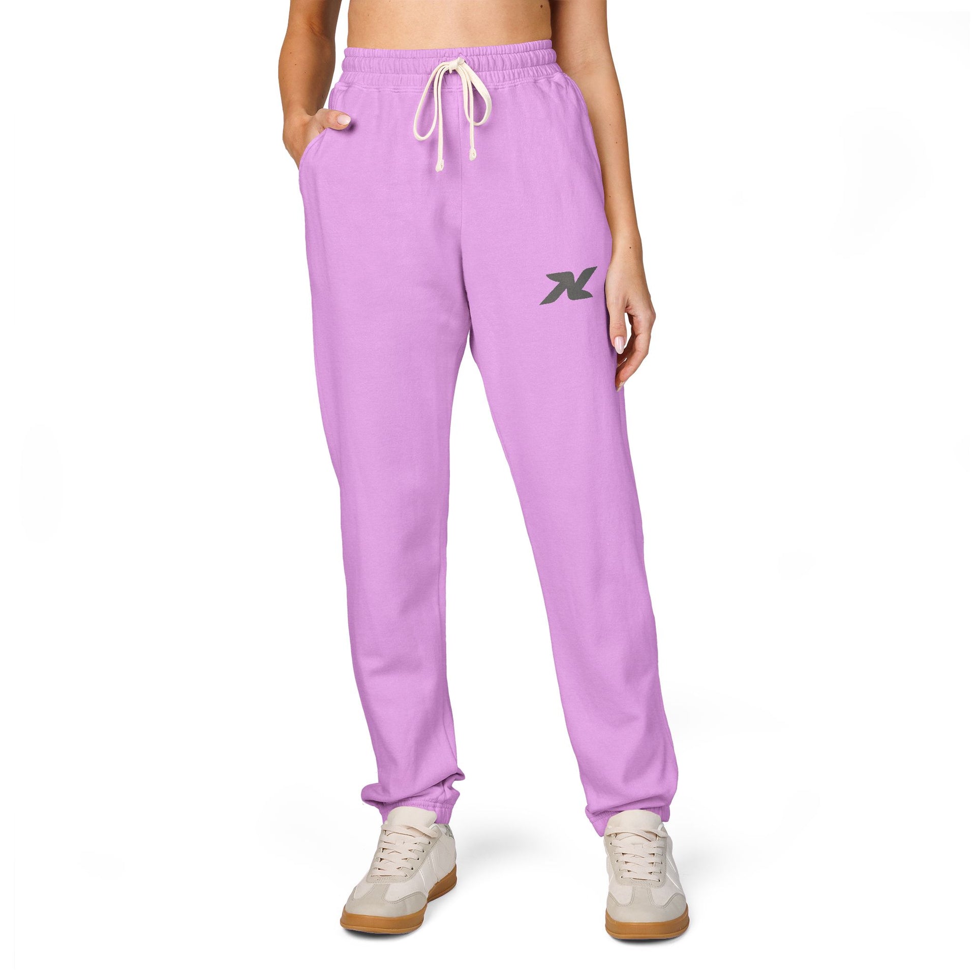 Garment-Dyed Fleece Sweatpants — Minimal Logo Joggers