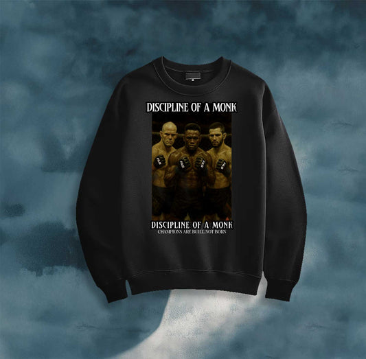 Discipline of a Monk Crewneck Sweatshirt – Vintage Boxing Photo Graphic