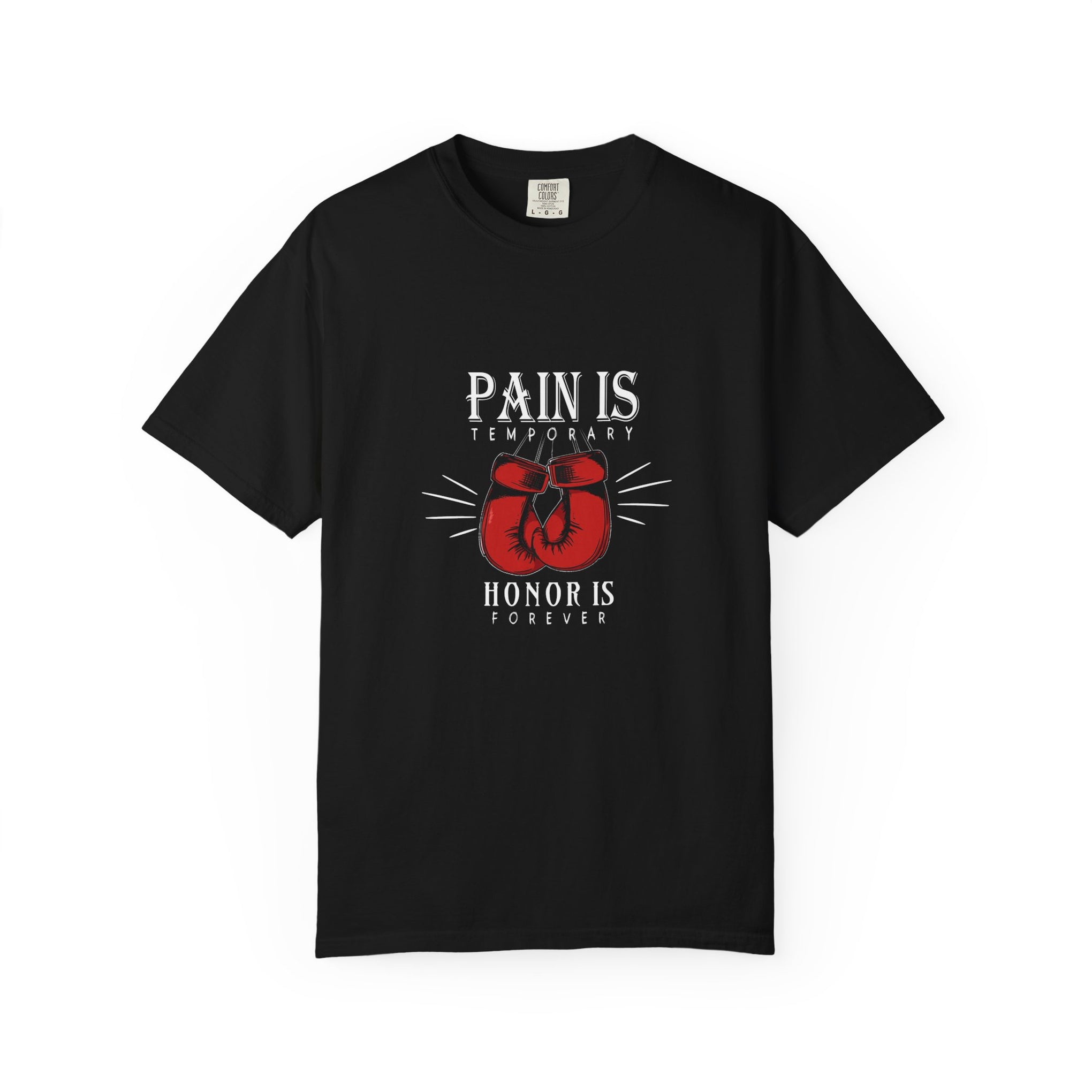 Boxing Gloves T-Shirt — "Pain is Temporary, Honor is Forever" Motivational Tee