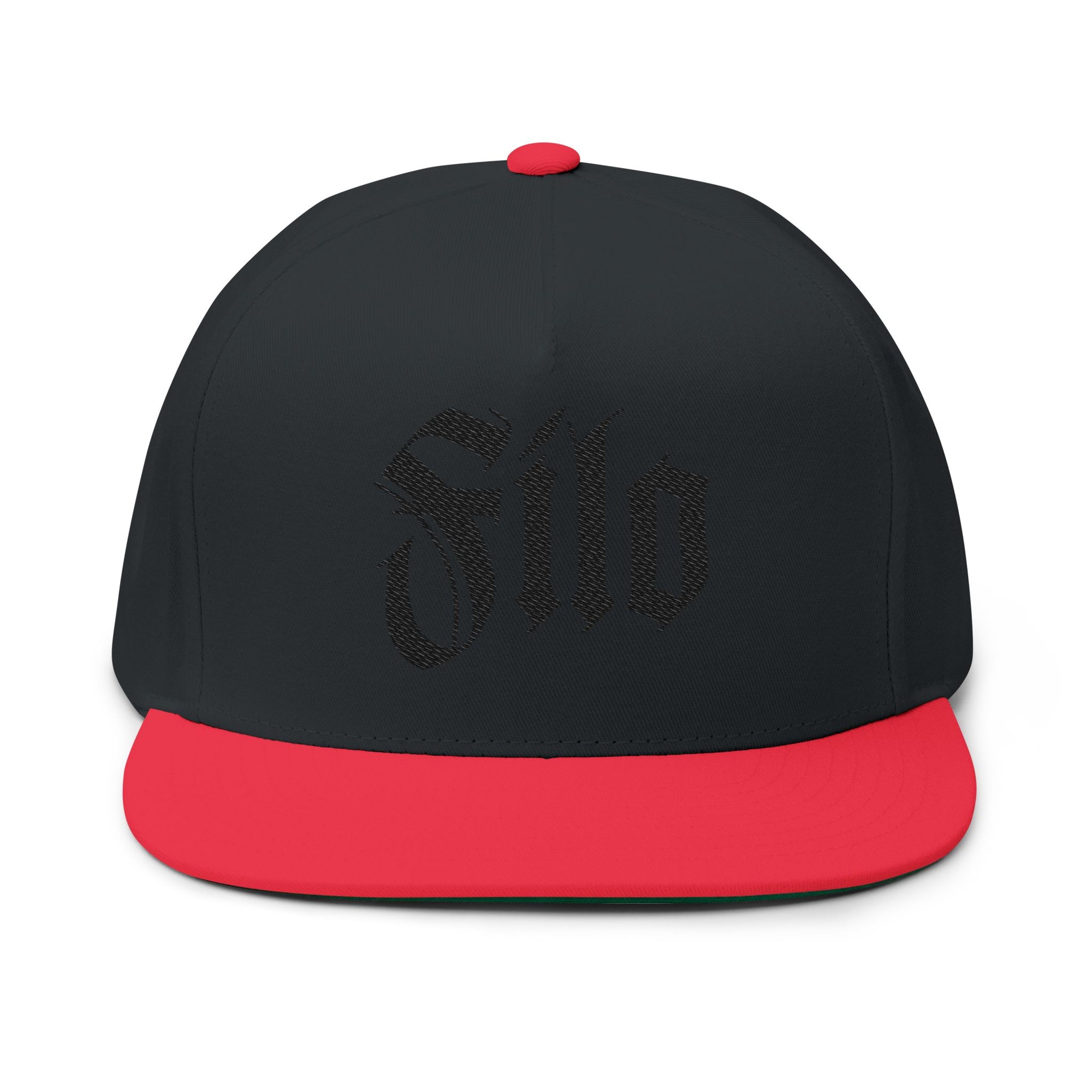 Embroidered Flat Bill Cap — Gothic 'Filo' Logo Snapback