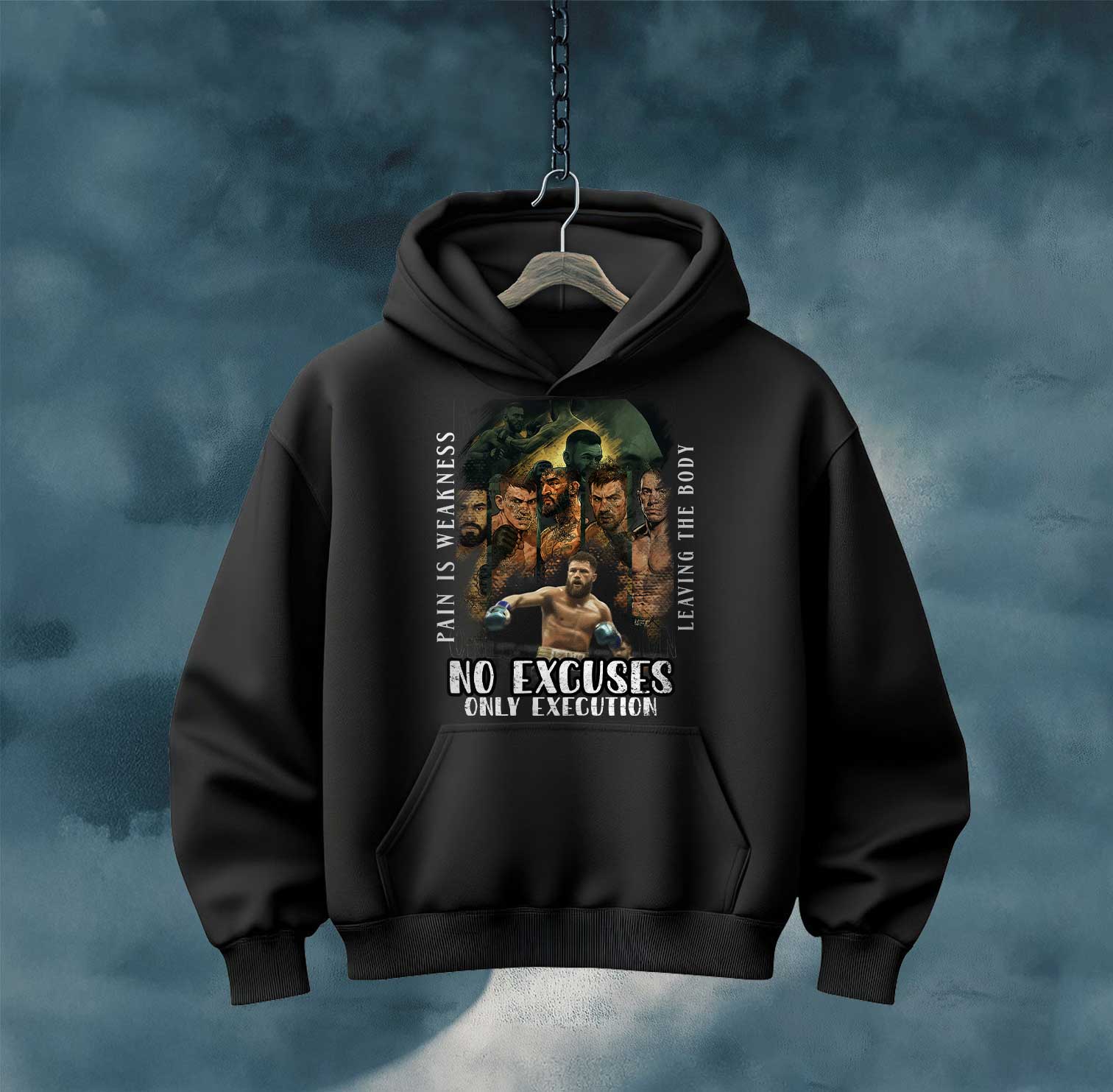 No Excuses Hoodie — Motivational Fitness Zip-Up Sweatshirt