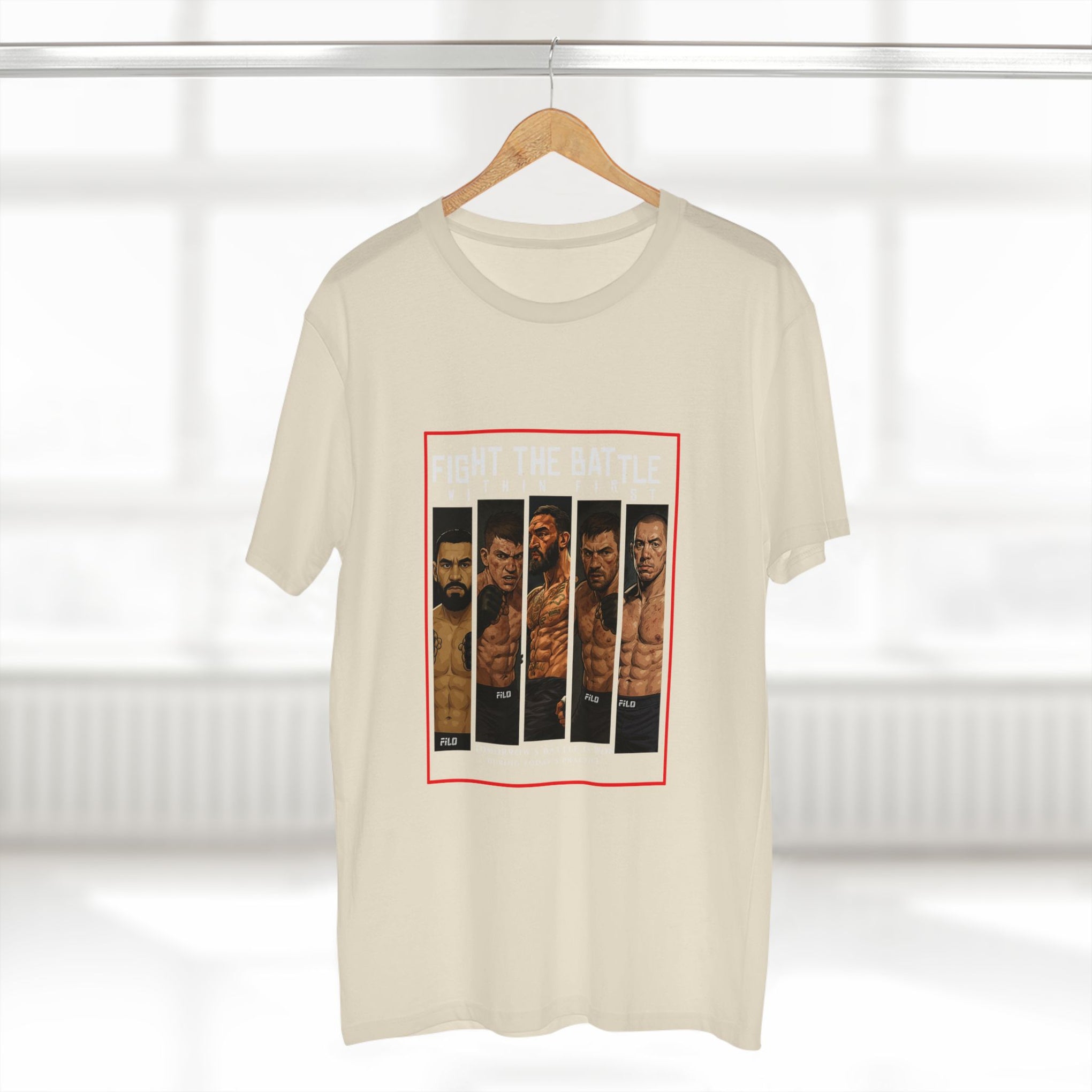 Fight the Battle Men’s Tee — ‘Fight The Battle’ MMA Fighter Poster T‑Shirt