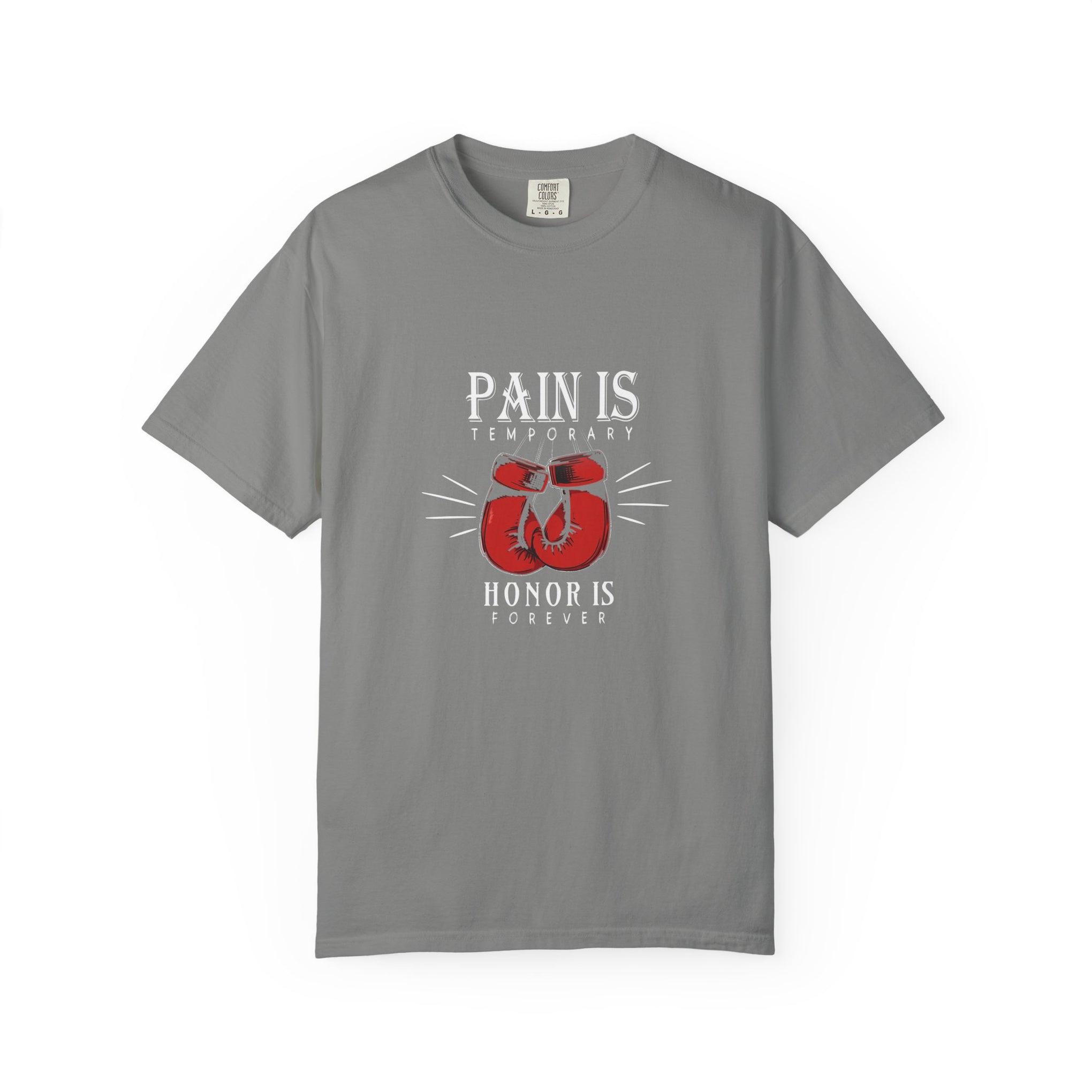 Boxing Gloves T-Shirt — "Pain is Temporary, Honor is Forever" Motivational Tee