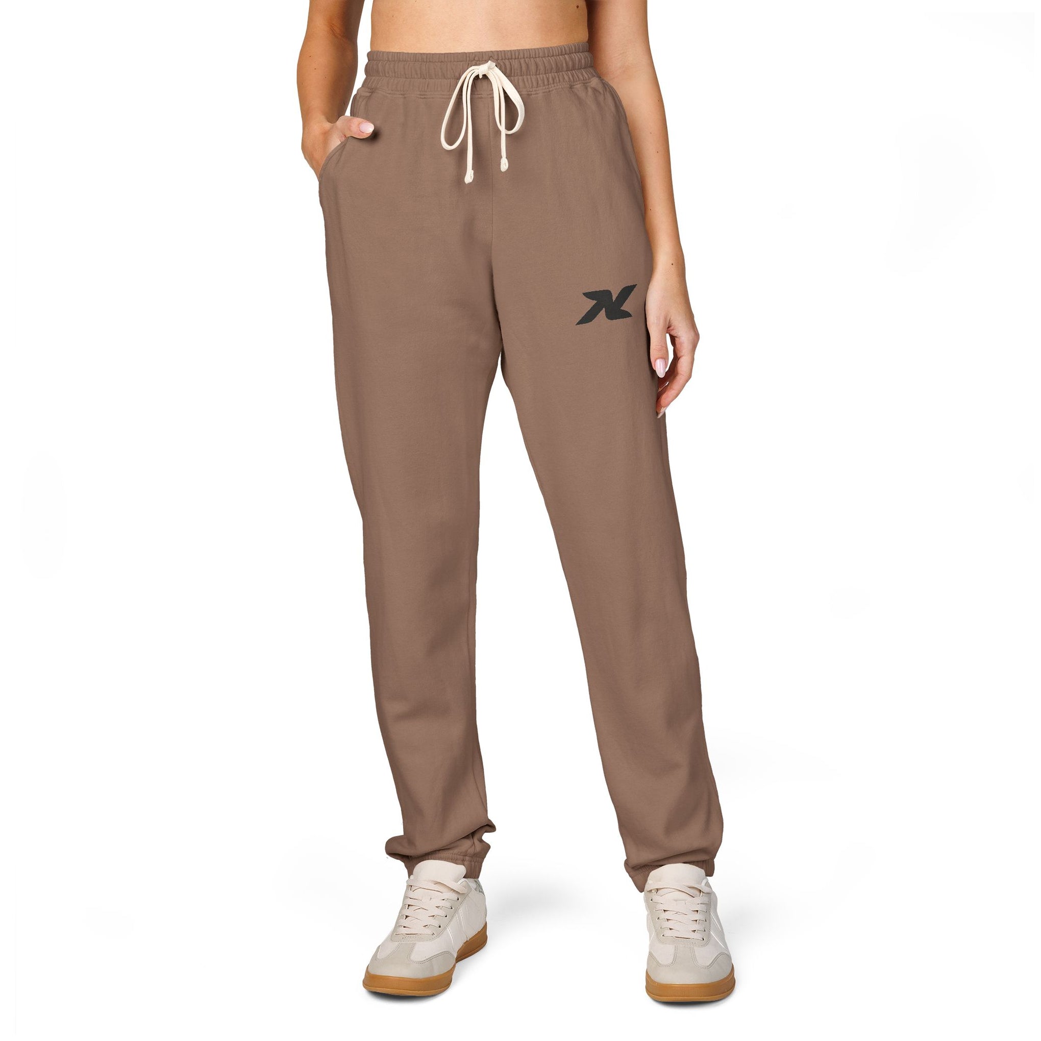 Garment-Dyed Fleece Sweatpants — Minimal Logo Joggers