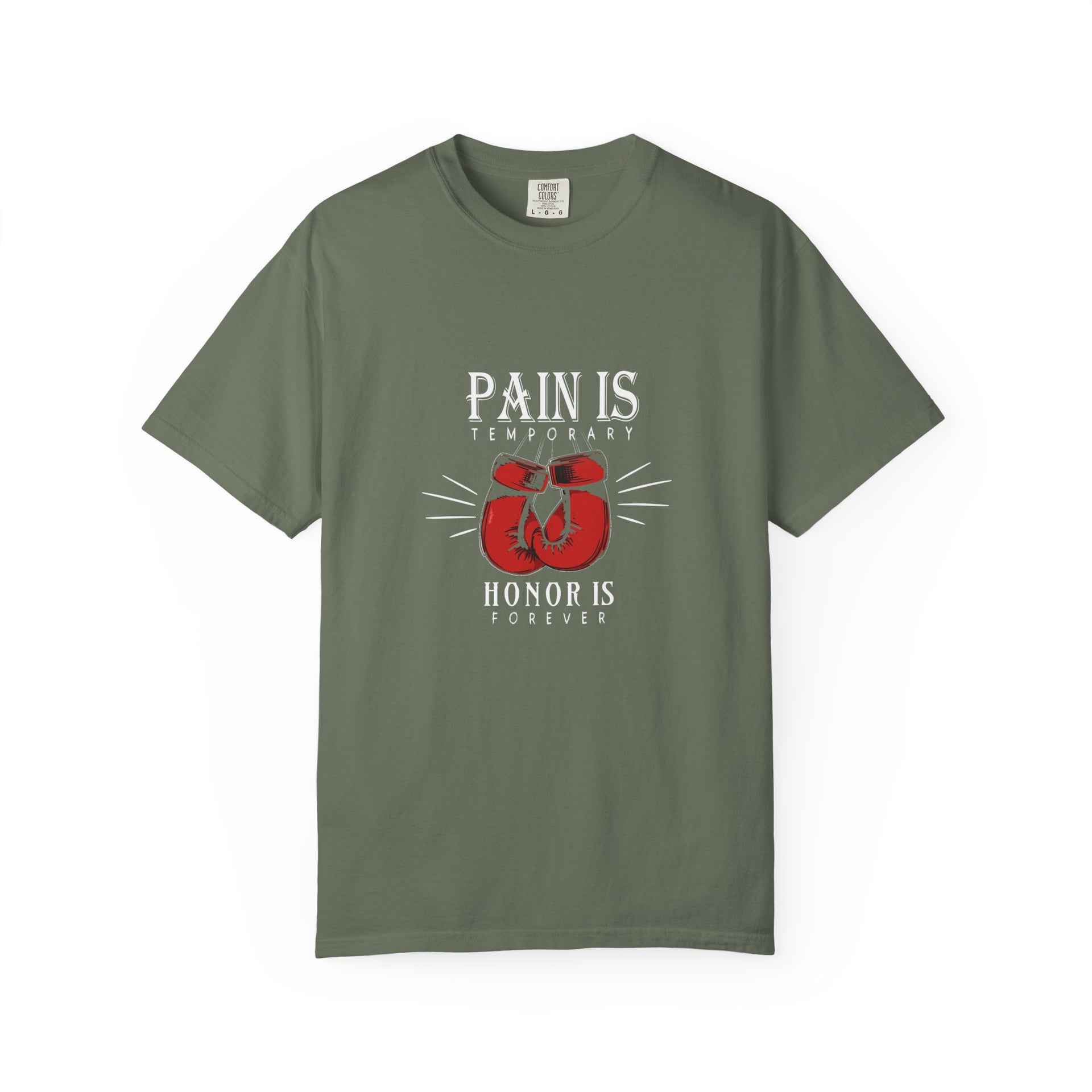 Boxing Gloves T-Shirt — "Pain is Temporary, Honor is Forever" Motivational Tee
